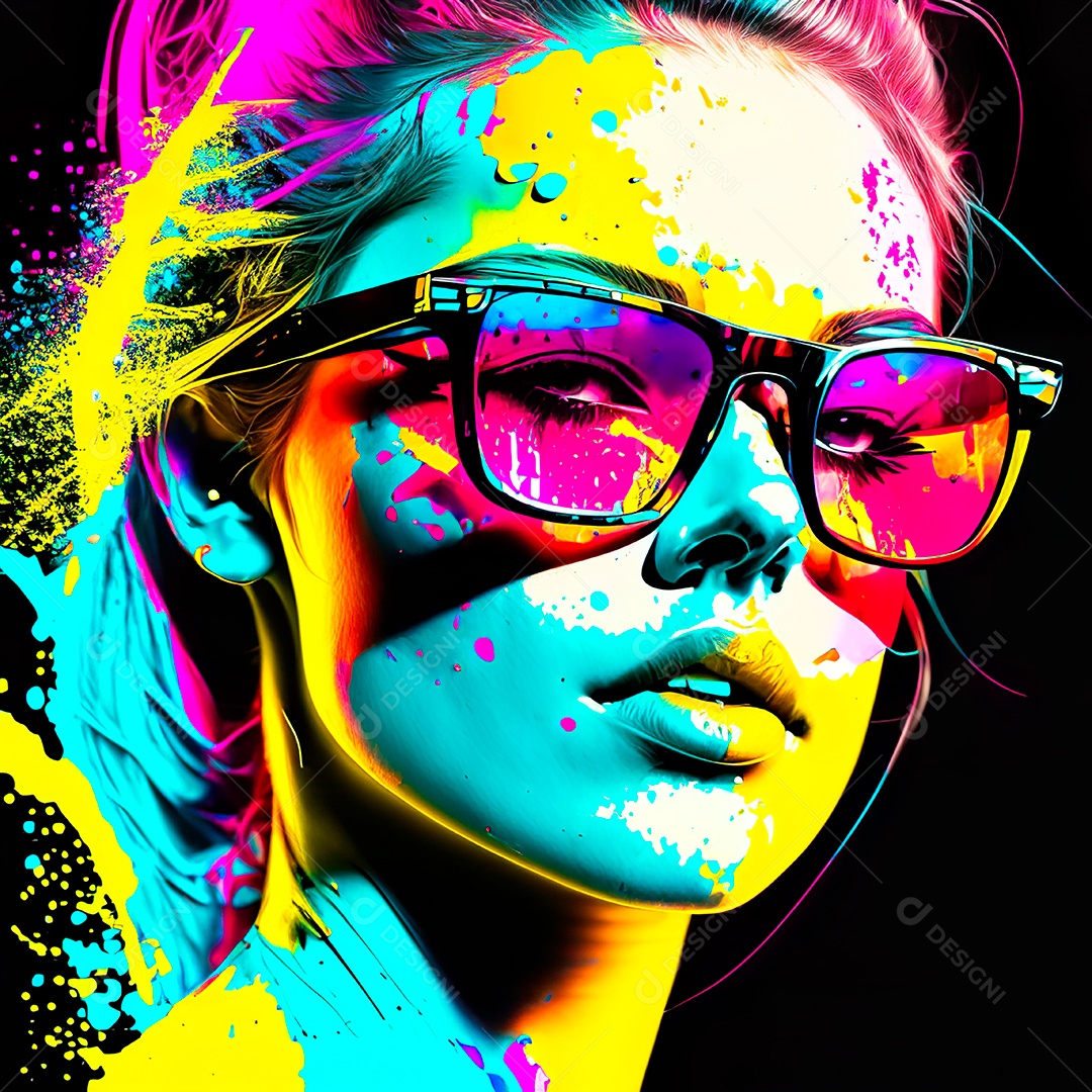 Colorido sem fundo a mulher esboço tinta