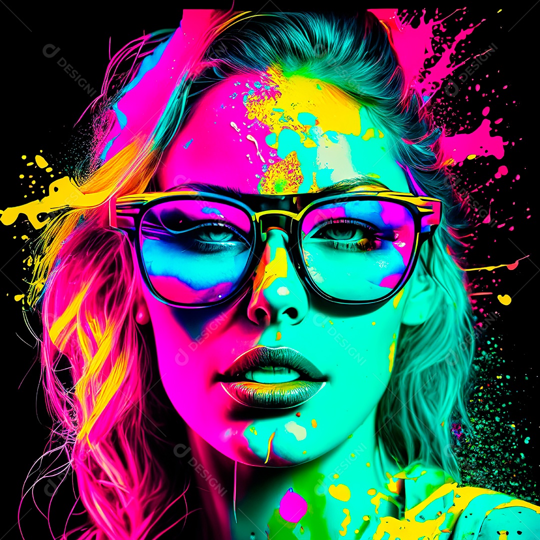 Colorido sem fundo a mulher esboço tinta