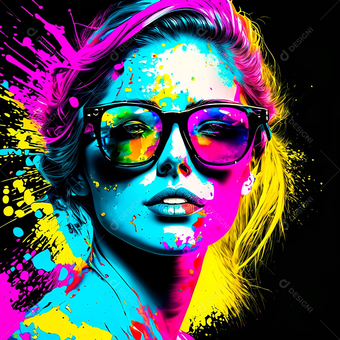 Colorido sem fundo a mulher esboço tinta