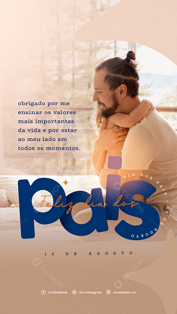 Feliz Dia Dos Pais Story Social Media PSD Editável