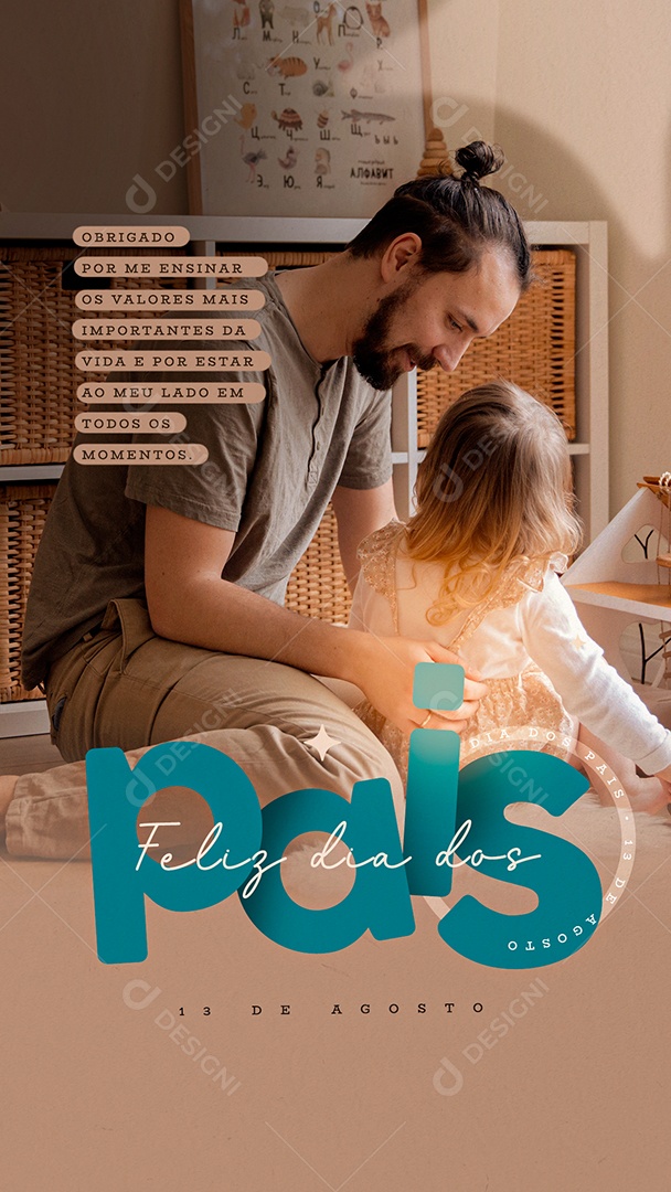 Social Media Feliz Dia Dos Pais 13 De Agosto PSD Editável