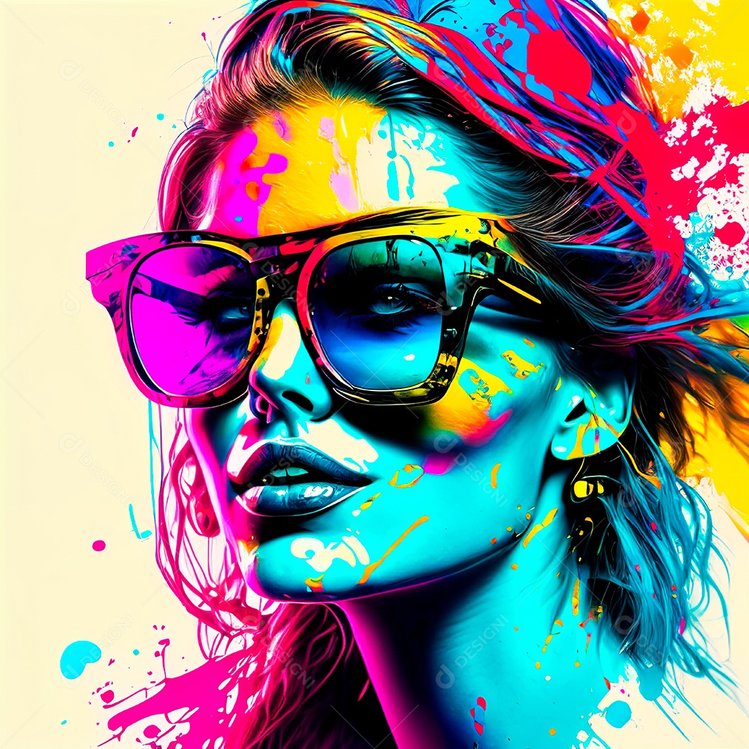 Colorido sem fundo a mulher esborço tinta