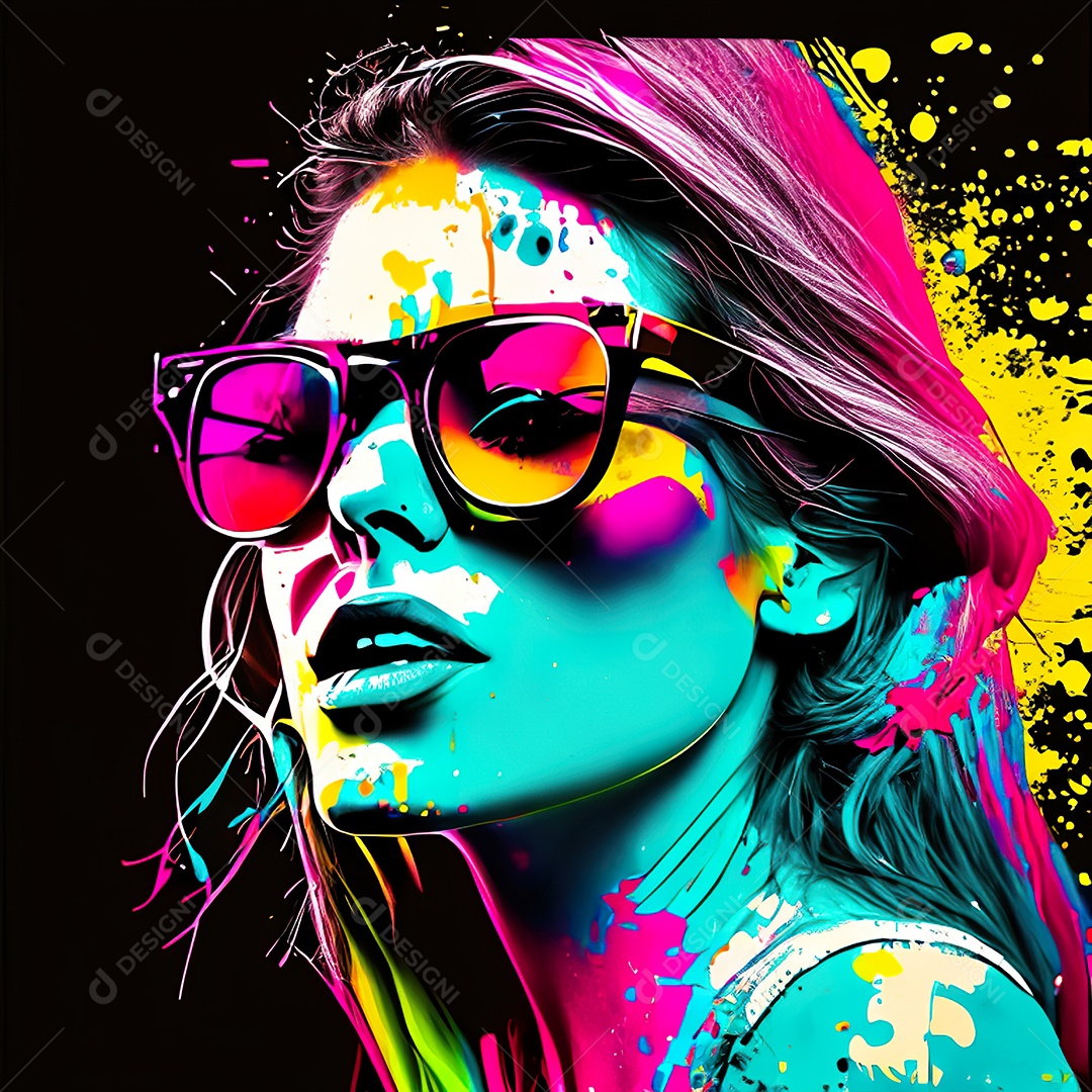 Colorido sem fundo a mulher esborço tinta