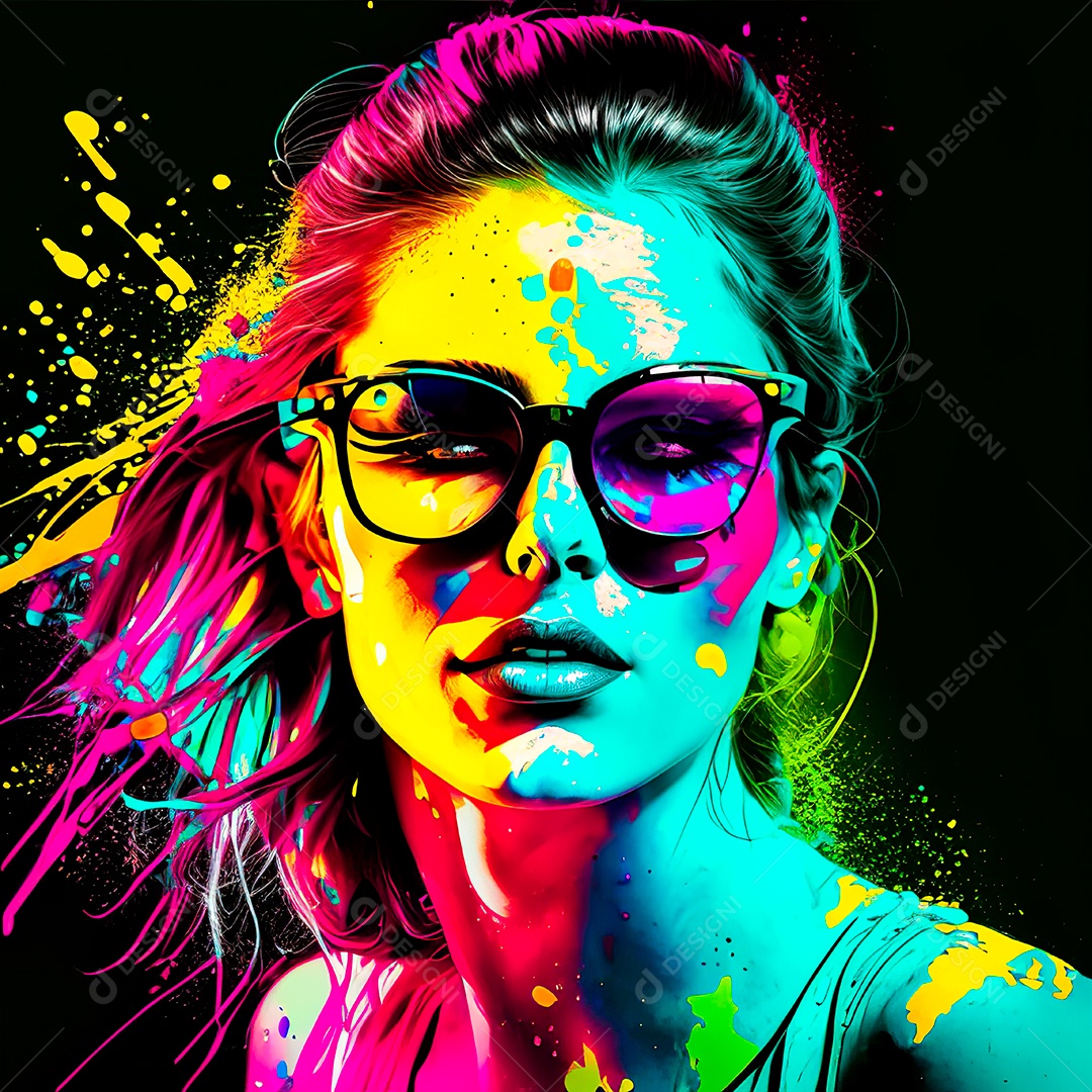 Colorido sem fundo a mulher esborço tinta