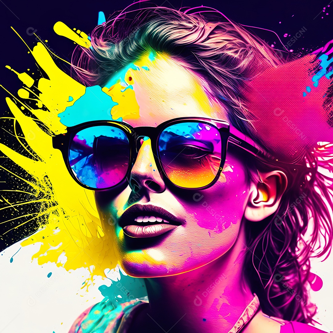 Colorido sem fundo a mulher esborço tinta