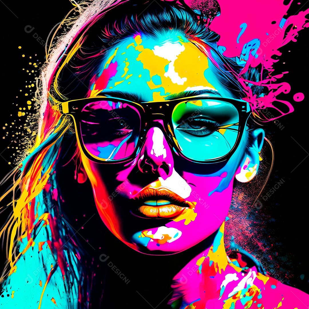 Colorido sem fundo a mulher esborço tinta