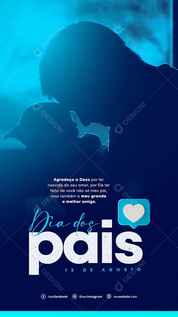 Social Media Story Dia Dos Pais Meu Grande e Melhor Amigo PSD Editável