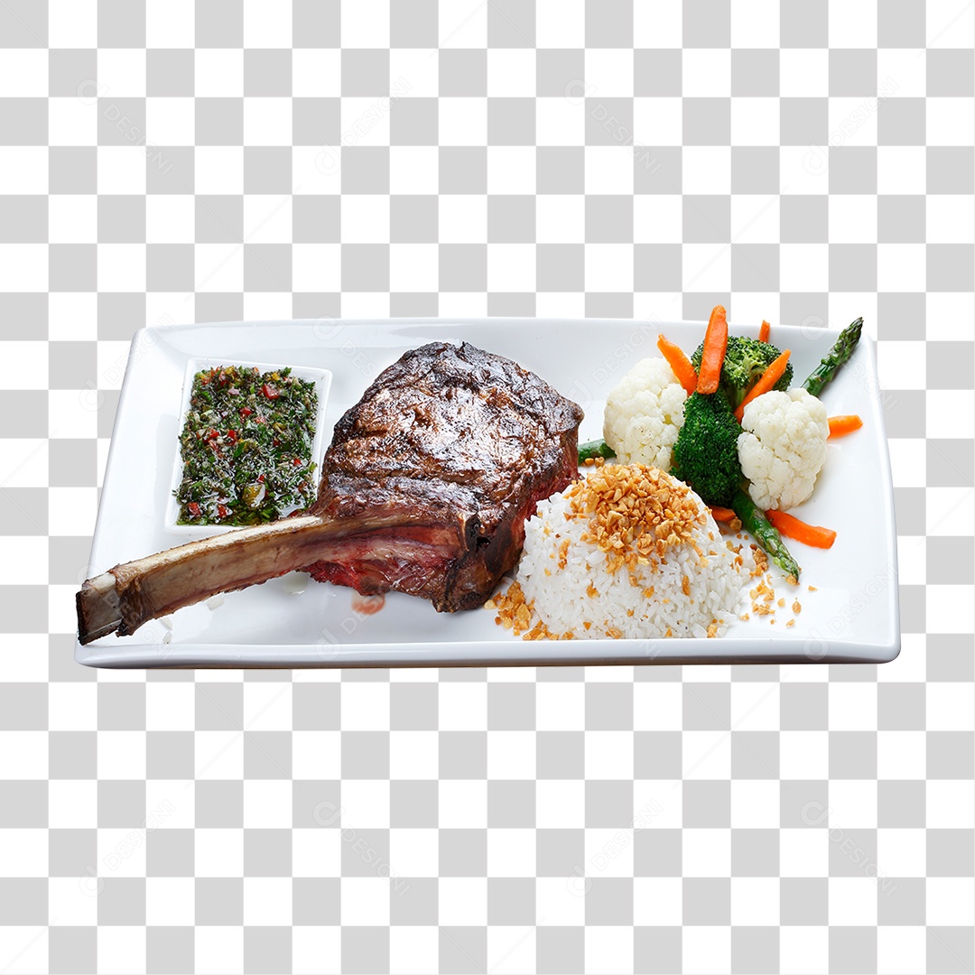 Prato de Comida Servido PNG Transparente