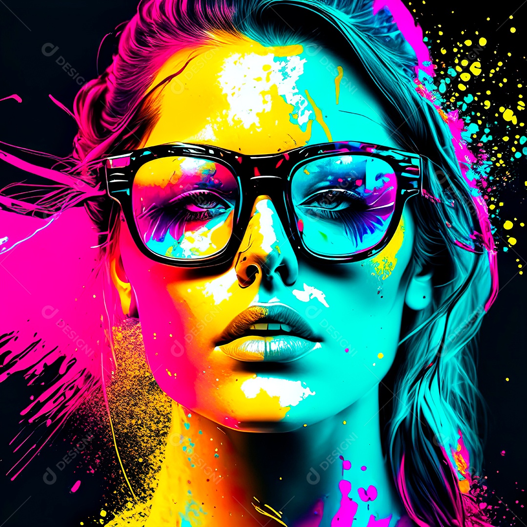 Colorido sem fundo a mulher esboço tinta