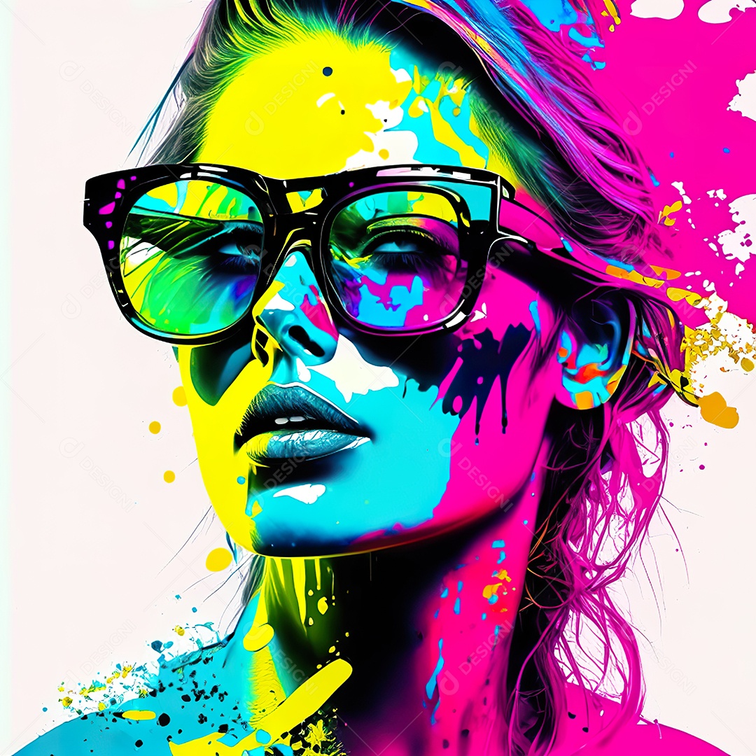 Colorido sem fundo a mulher esborço tinta