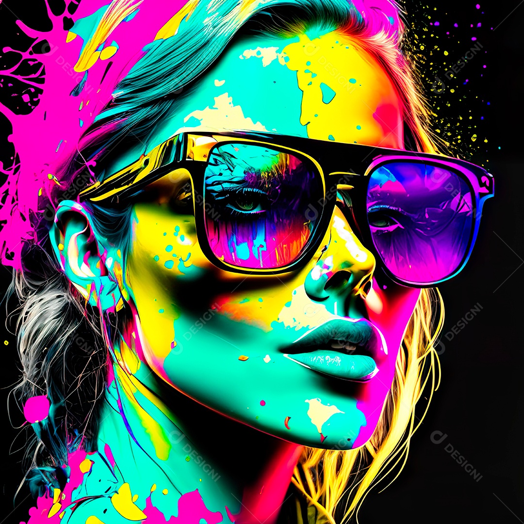 Colorido sem fundo a mulher esborço tinta