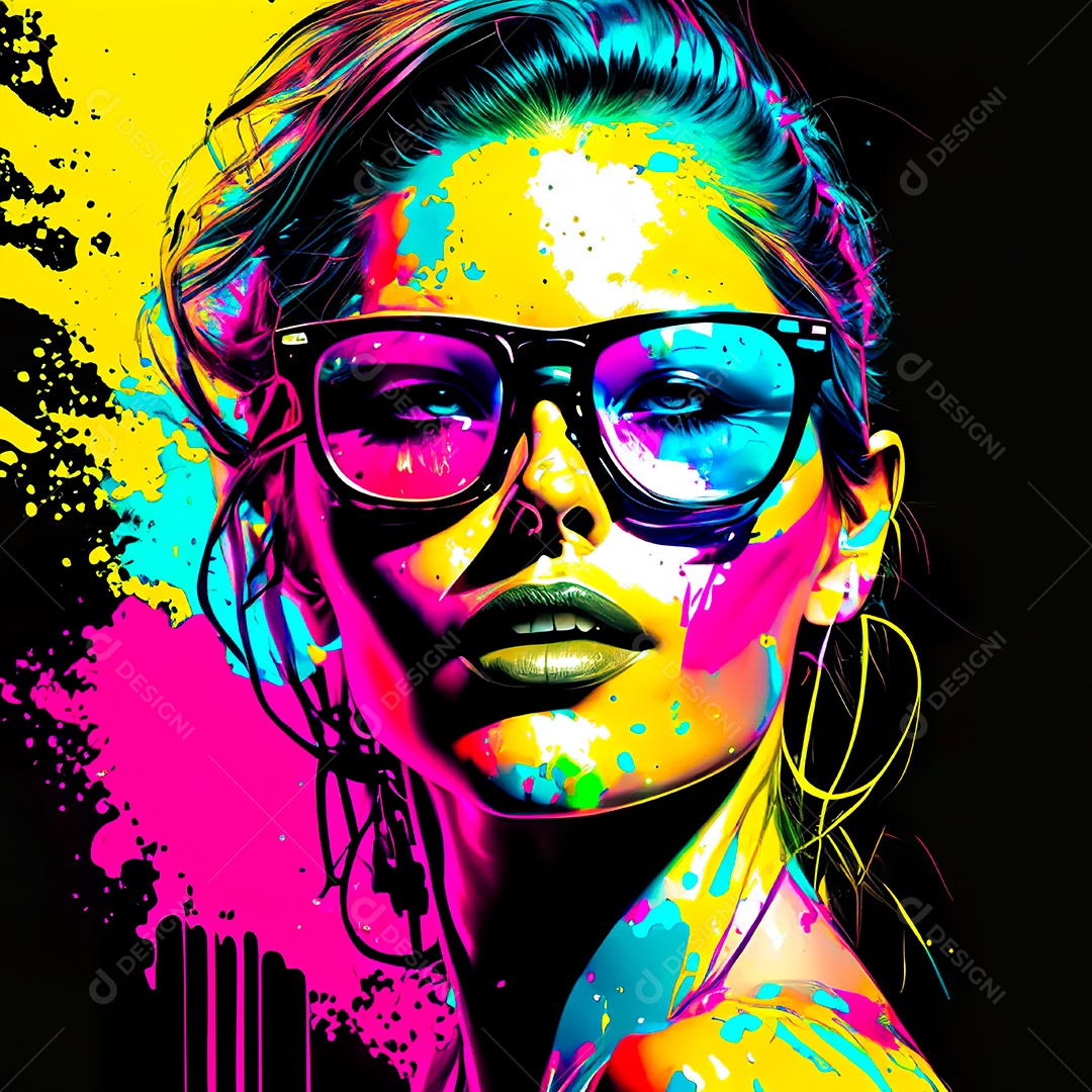 Colorido sem fundo a mulher esborço tinta