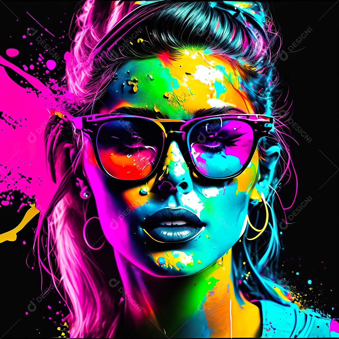 Colorido sem fundo a mulher esborço tinta