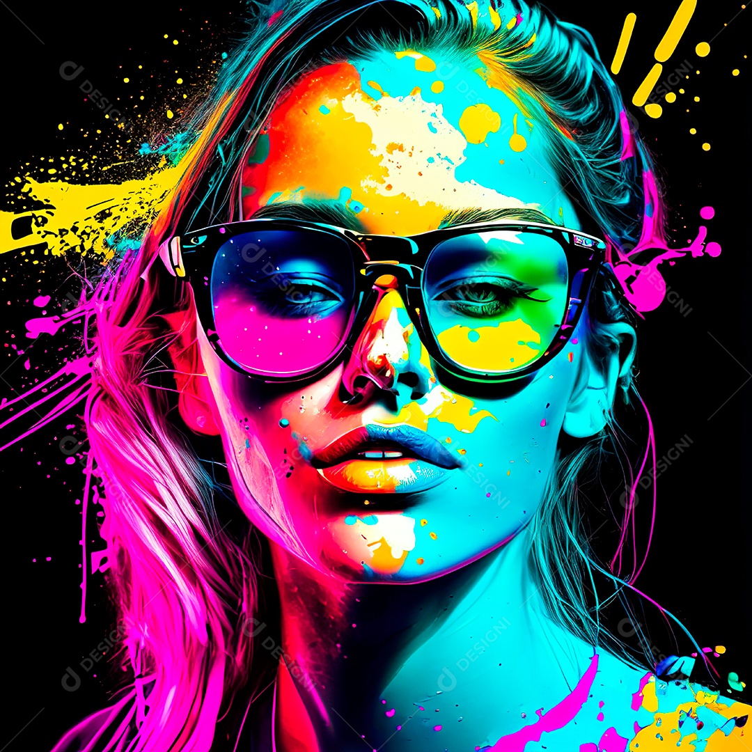 Colorido sem fundo a mulher esborço tinta