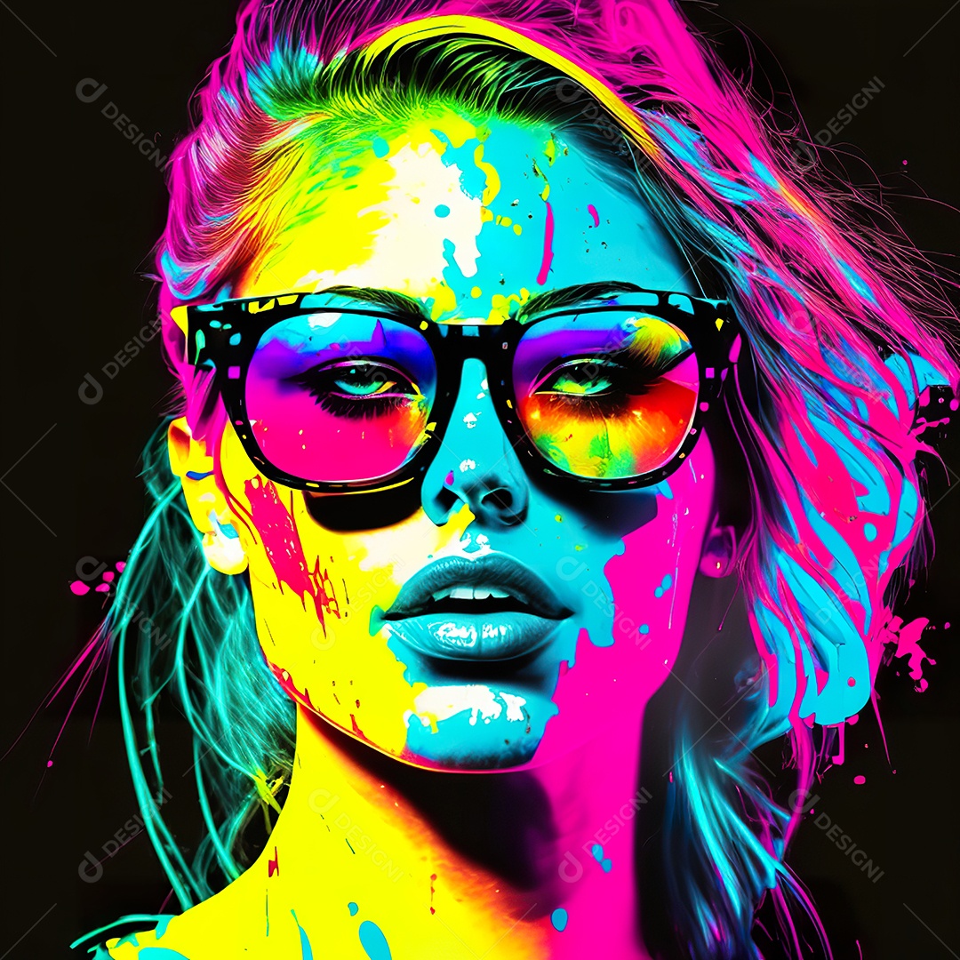 Colorido sem fundo a mulher esborço tinta