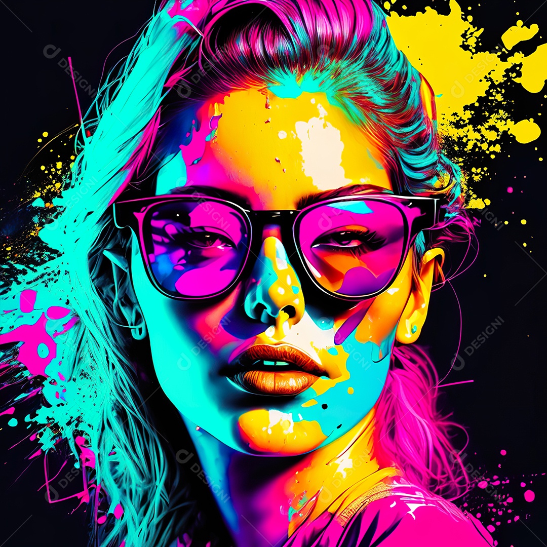 Colorido sem fundo a mulher esborço tinta