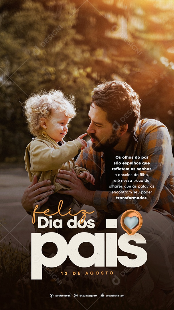 Story Os Olhos Do Pai 13De Agosto Feliz Dia Dos Pais Social Media PSD Editável