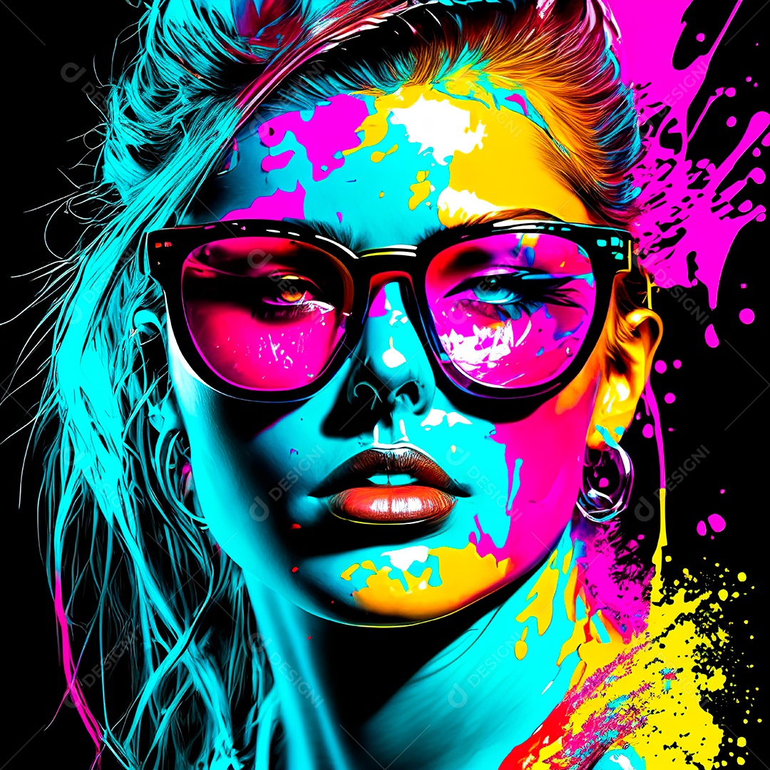 Colorido sem fundo a mulher esborço tinta