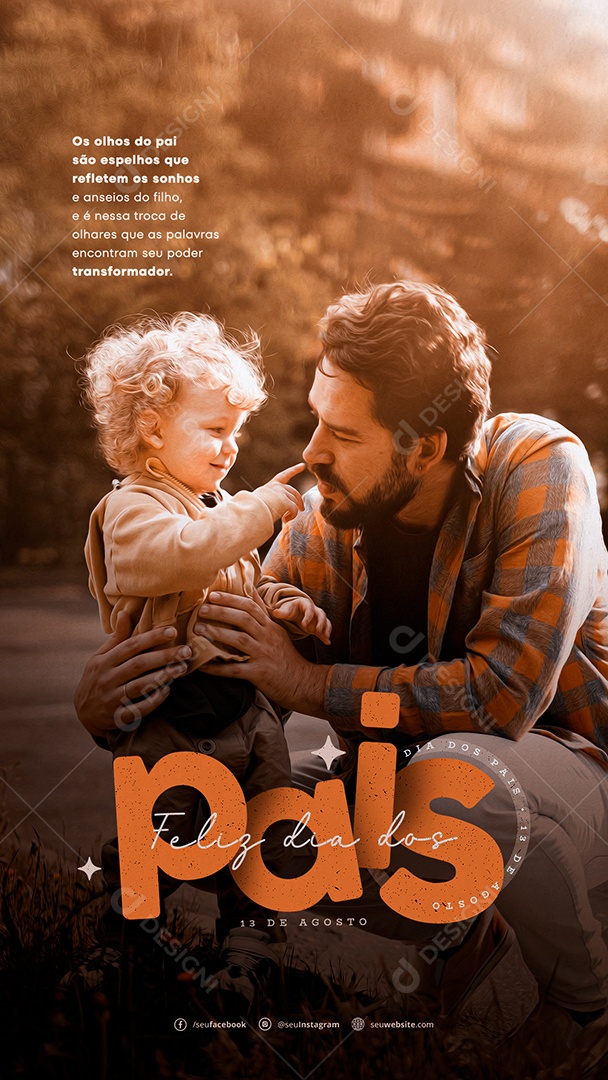 Social Media Story 13 De Agosto Feliz Dia Dos Pais PSD Editável