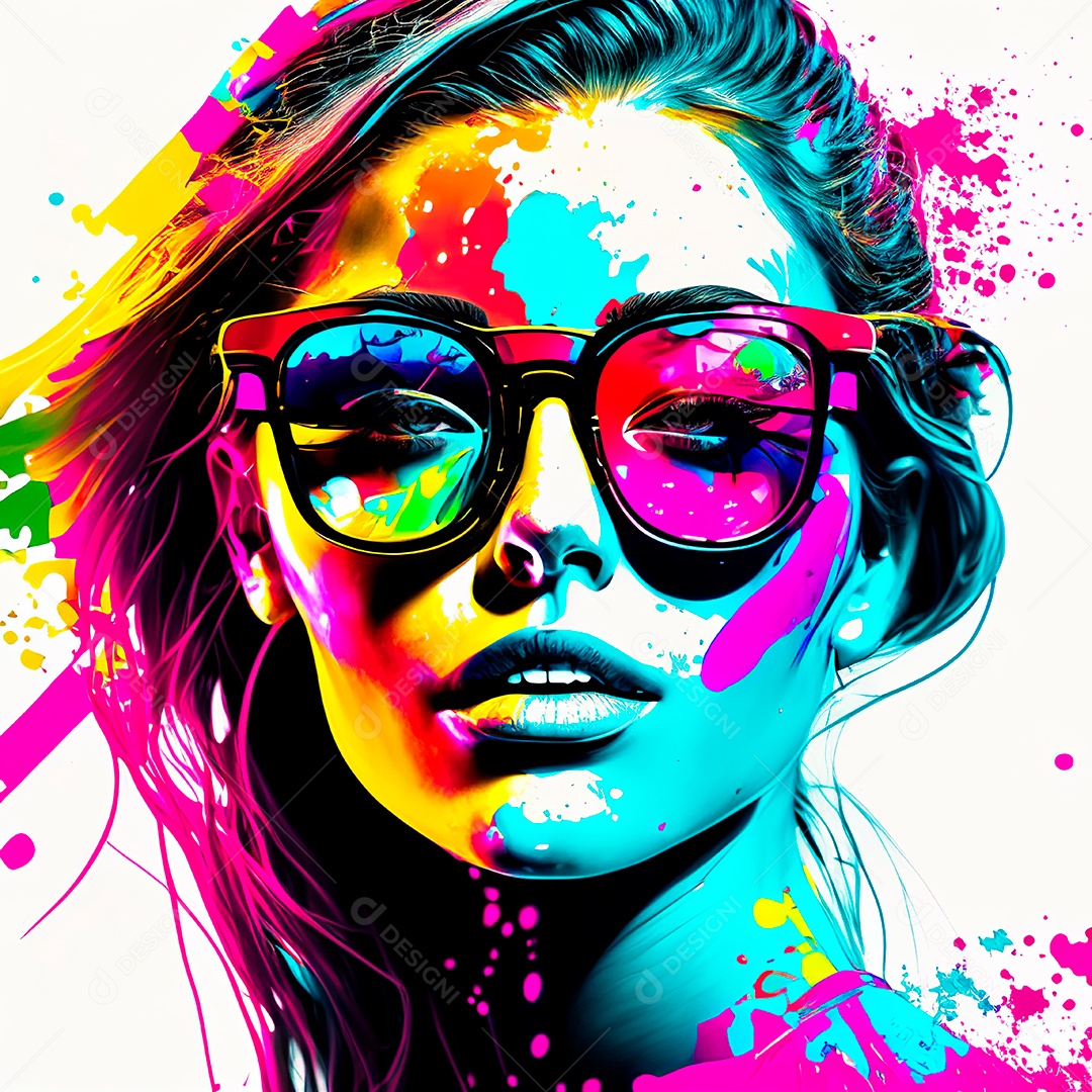 Colorido sem fundo a mulher esborço tinta