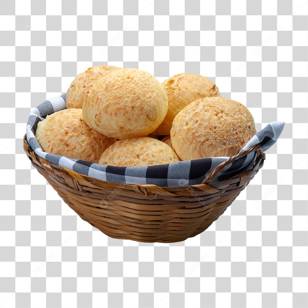 Cesta com Pão de Queijo  PNG Transparente