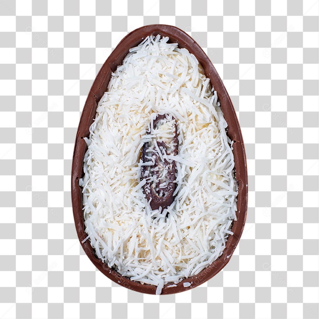 Ovo de Páscoa com Coco Ralado PNG Transparente