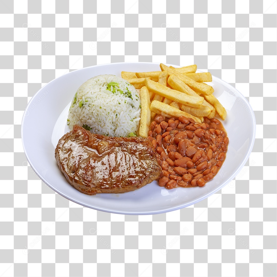 Prato de Comida Servido PNG Transparente