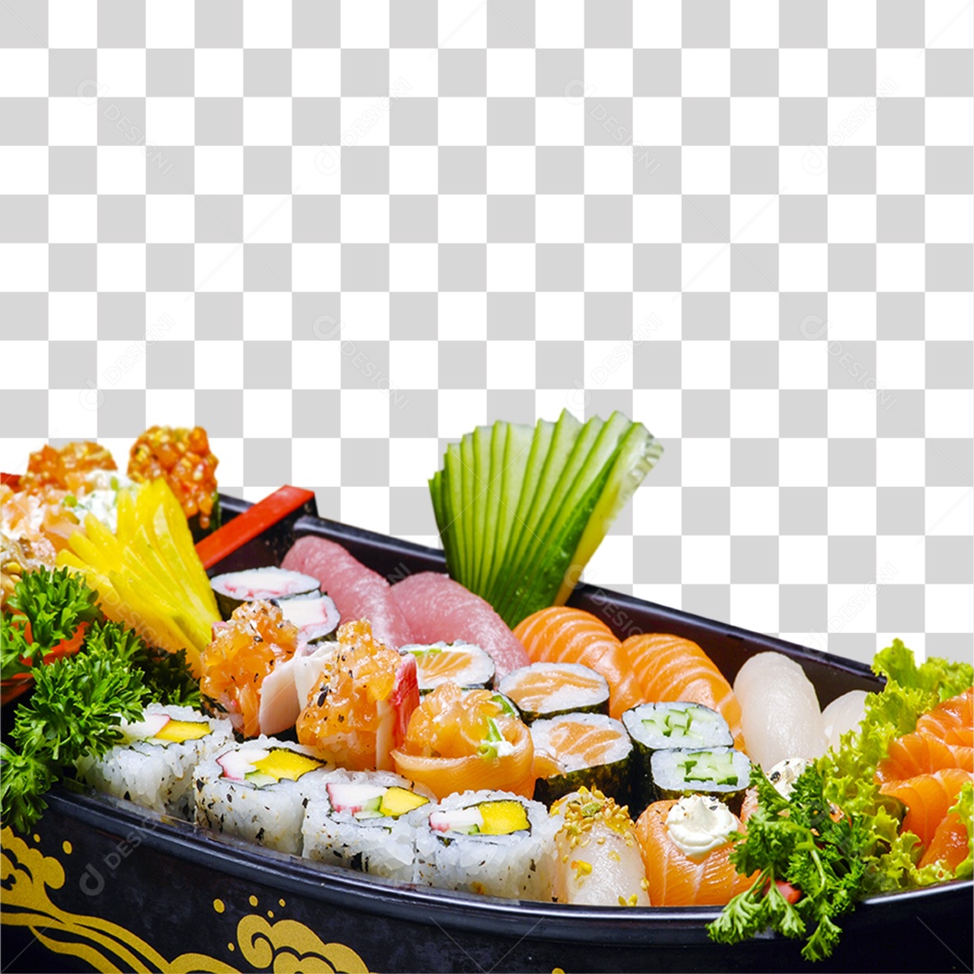 Barca de Sushi PNG Transparente