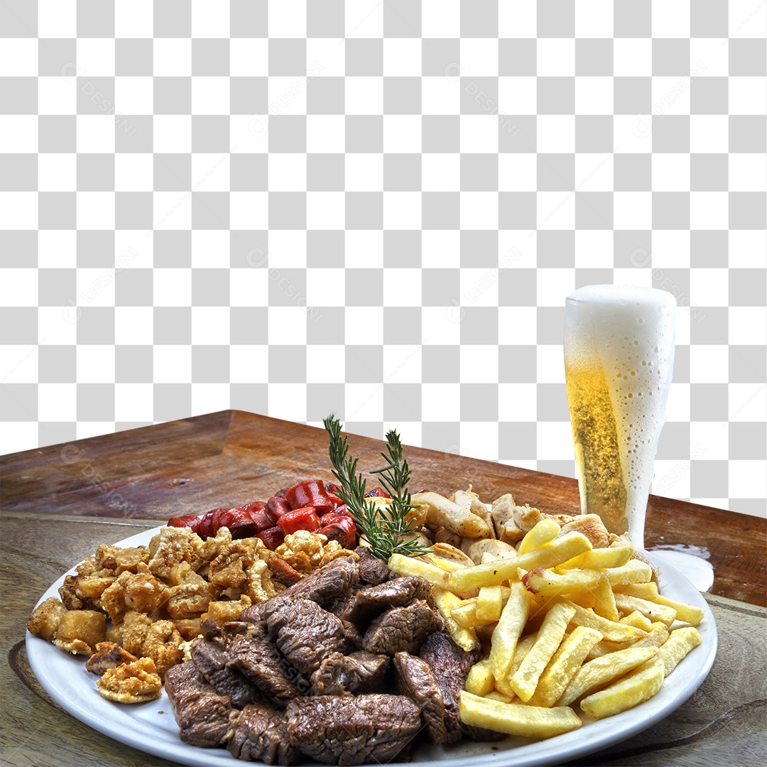 Prato de Comida Servido PNG Transparente