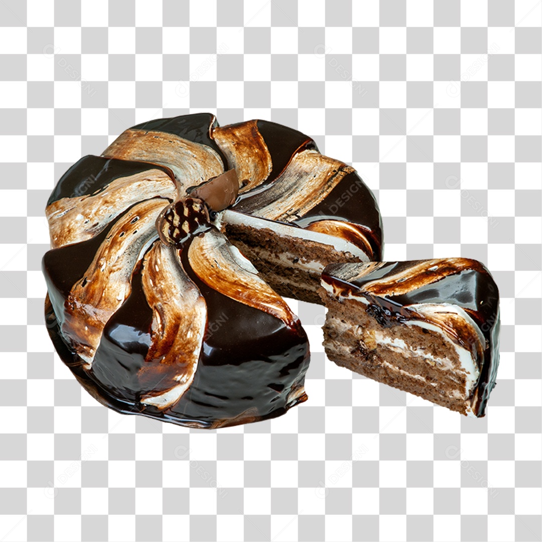 Bolo de Chocolate PNG Transparente