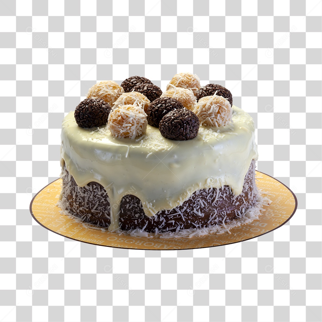 Bolo de Chocolate Branco PNG Transparente
