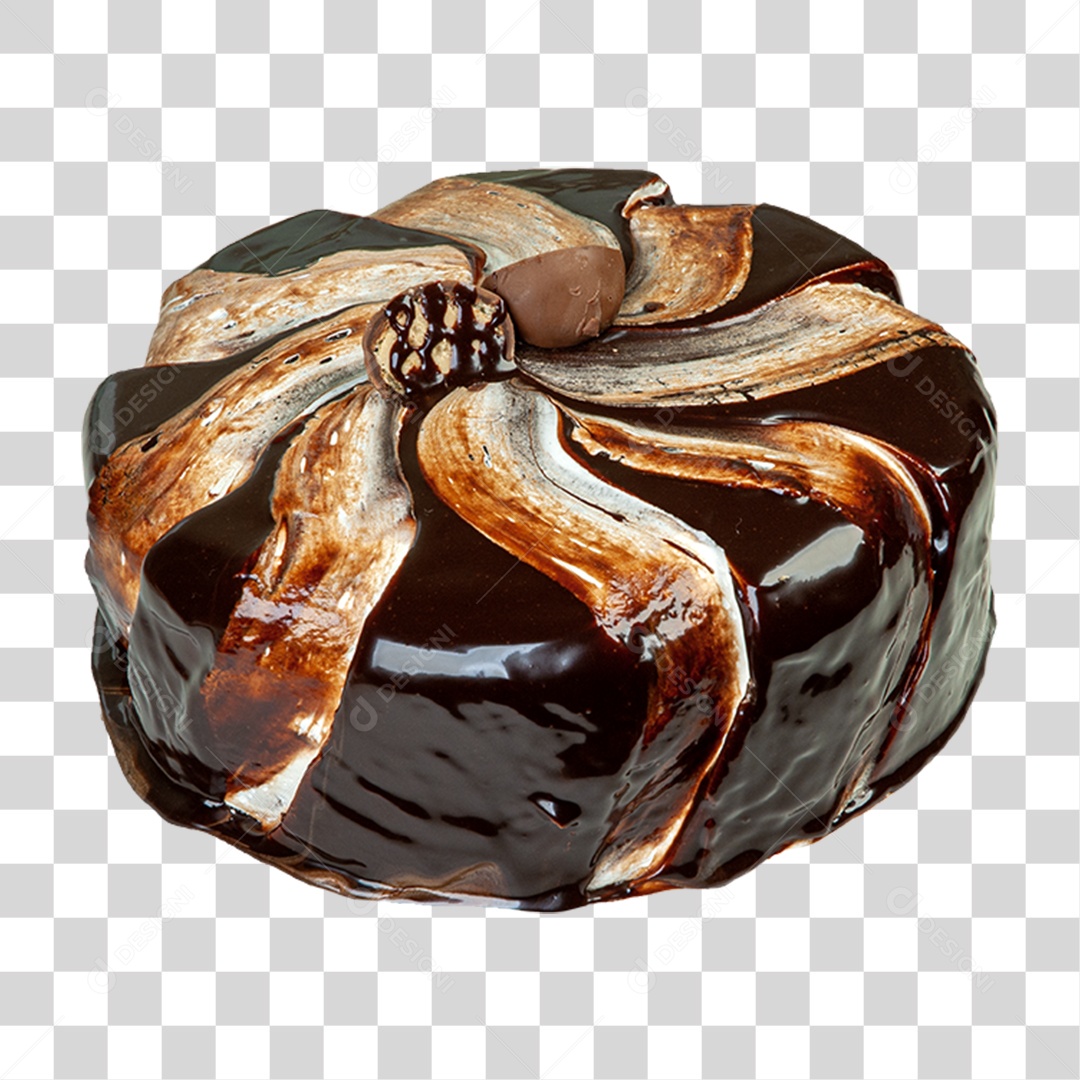 Bolo de Chocolate com Morango PNG Transparente