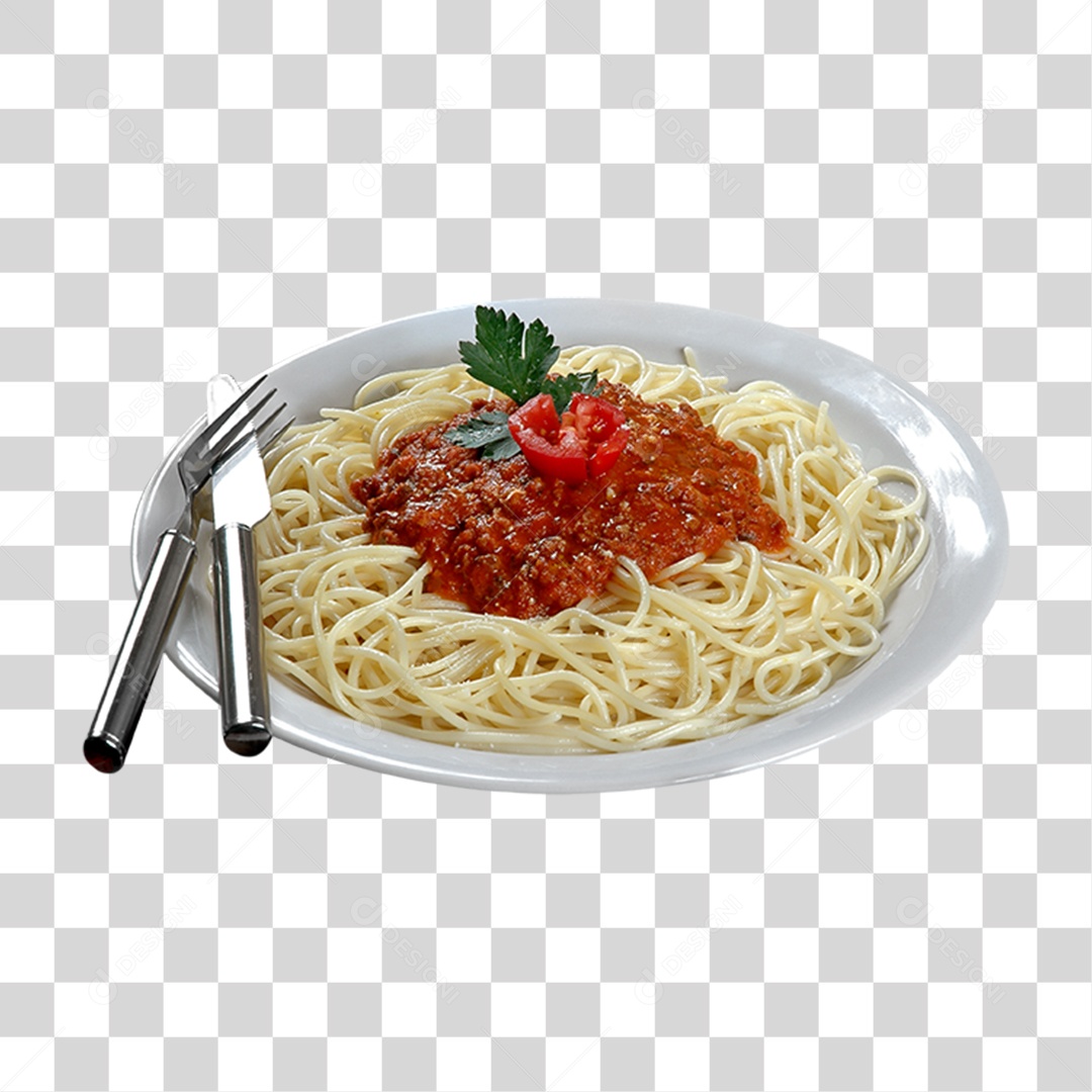 Prato com Espaguete PNG Transparente