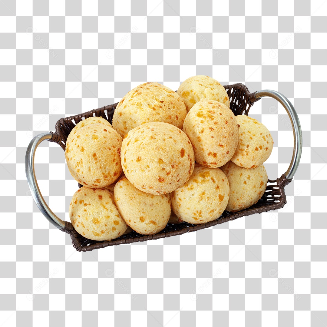 Cesta com Pão de Queijo  PNG Transparente