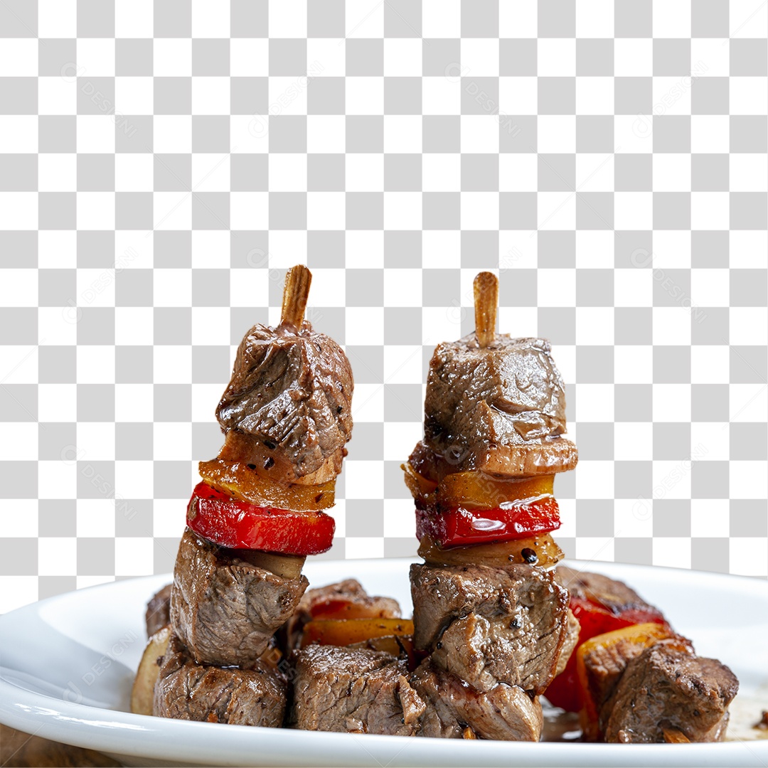 Prato com Espetinho  PNG Transparente