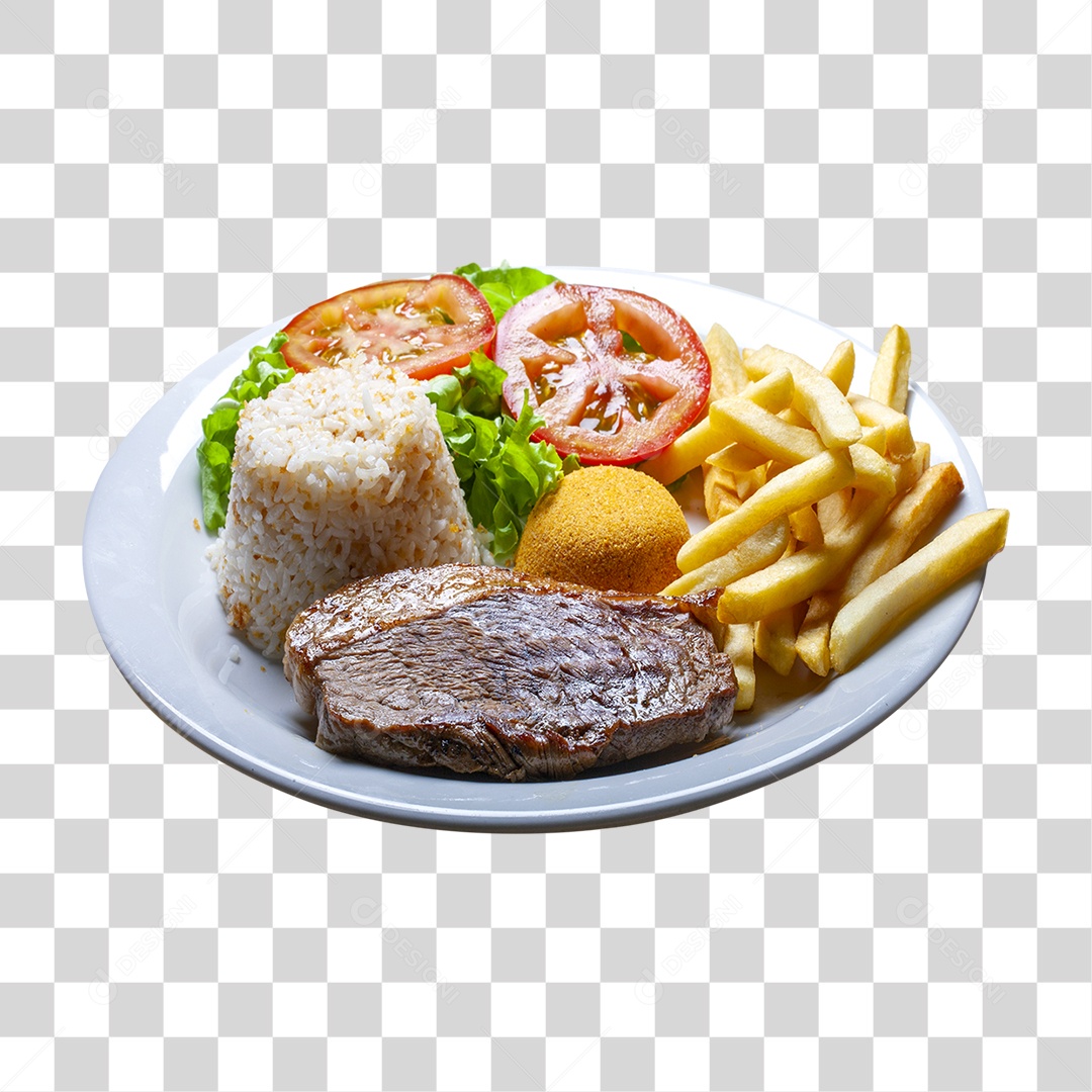 Prato de Comida Servido PNG Transparente