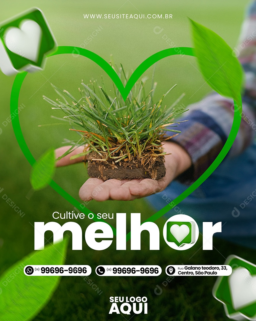 Cultive o Seu Melhor Social Media PSD Editável