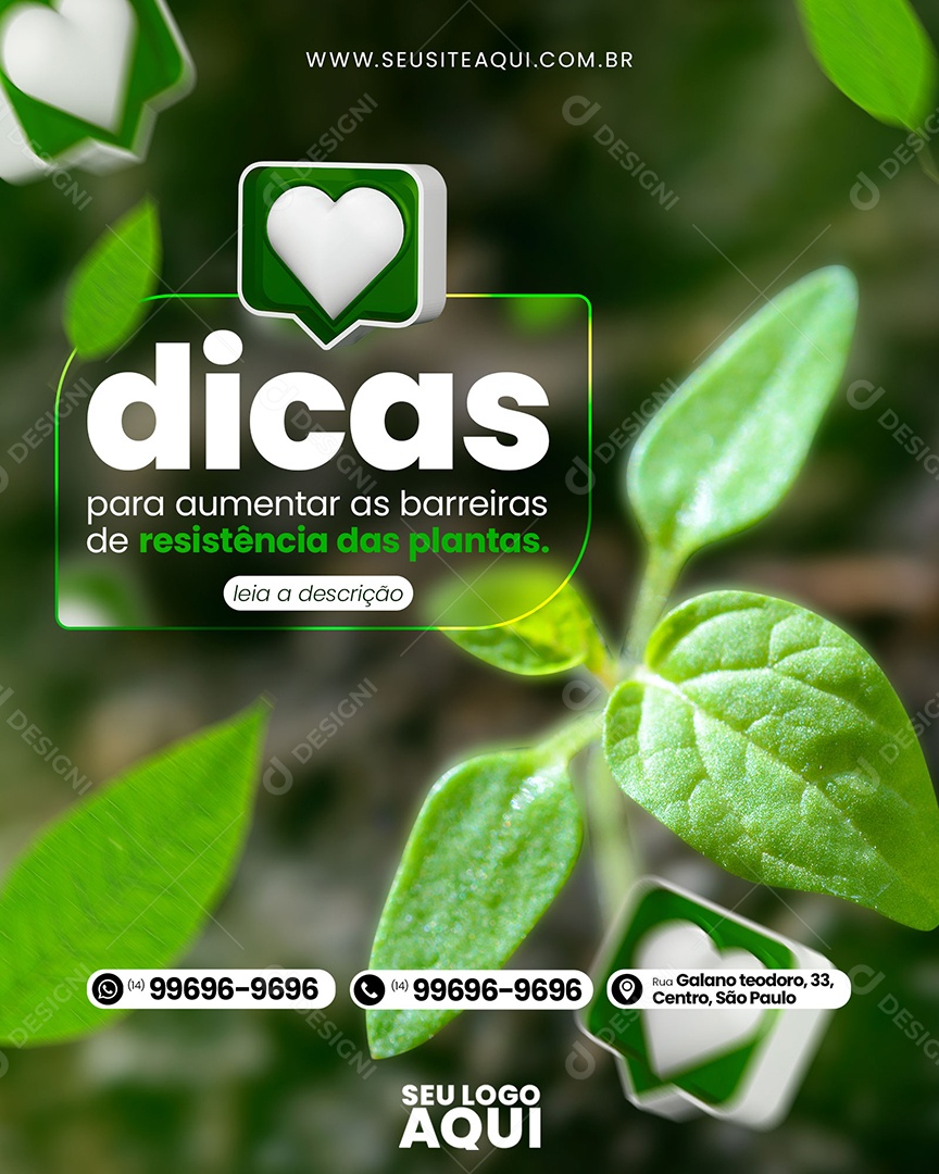 Social Media Resistência Das Plantas PSD Editável
