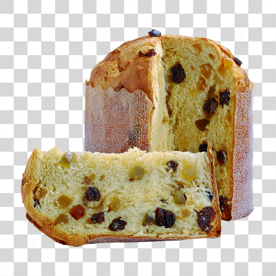 Panettone Bolo Frutas PNG Transparente