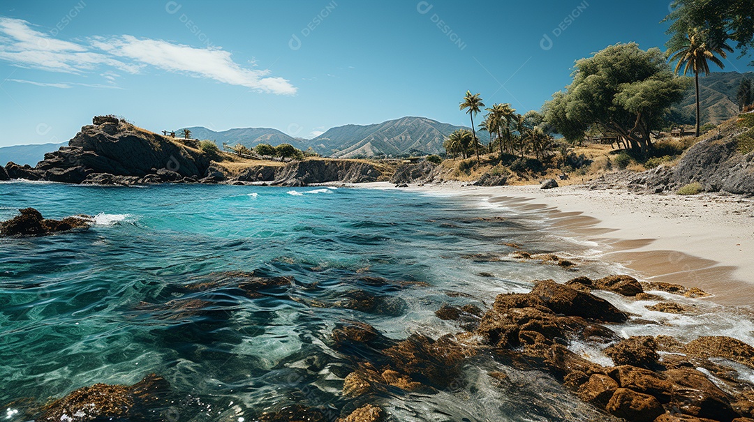 Uma cena costeira no Parque Nacional Tayrona