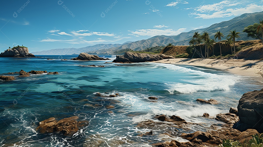 Uma cena costeira no Parque Nacional Tayrona