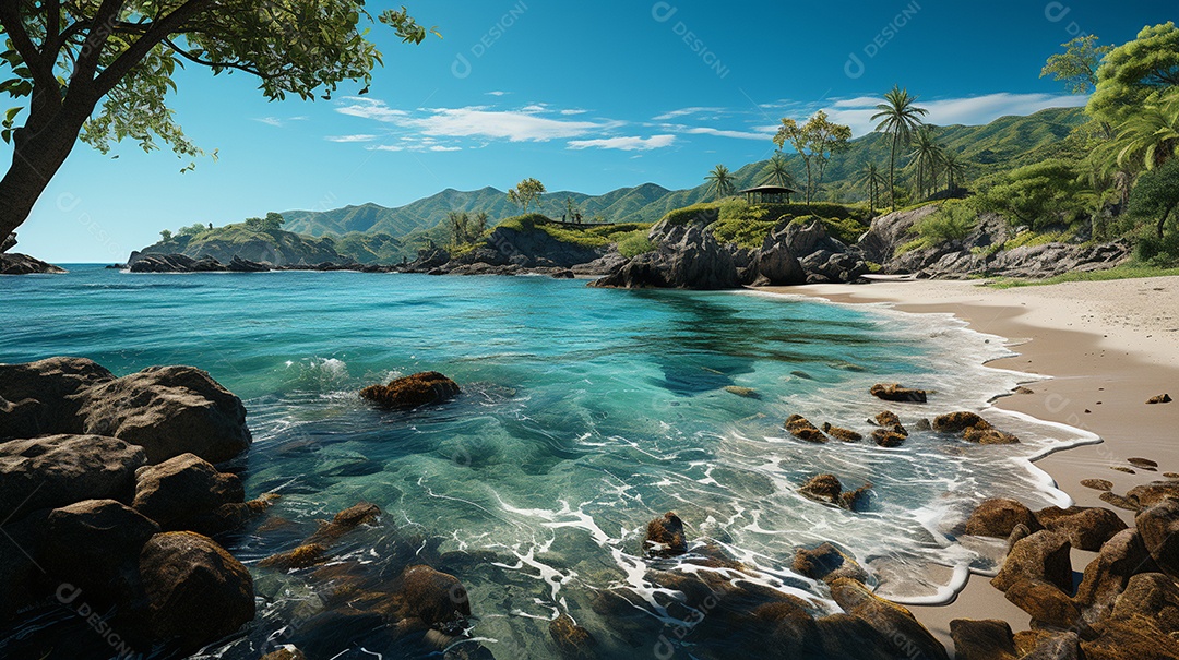 Uma cena costeira no Parque Nacional Tayrona