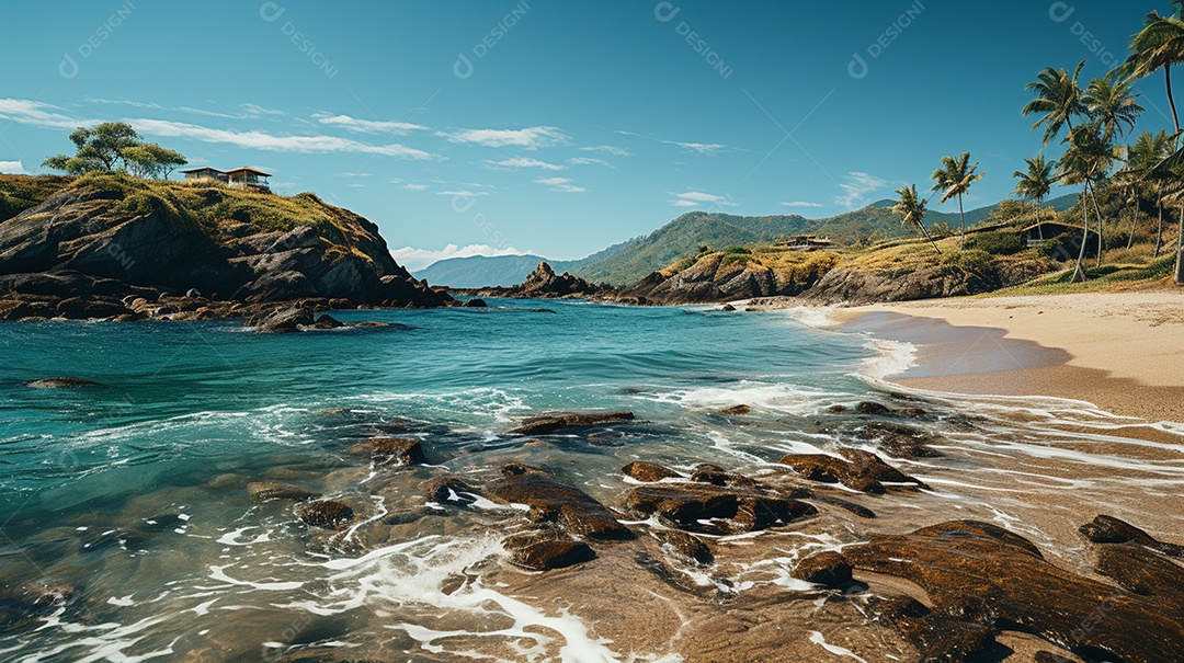 Uma cena costeira no Parque Nacional Tayrona