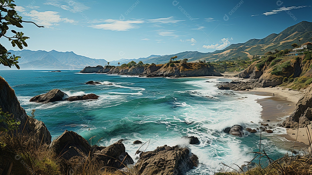 Uma cena costeira no Parque Nacional Tayrona