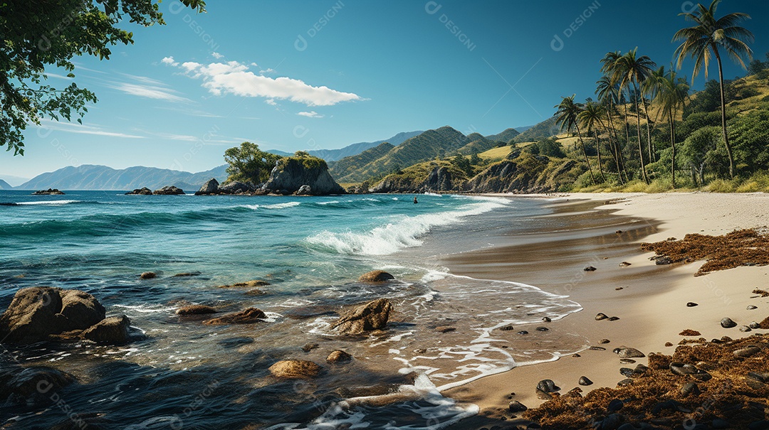 Uma cena costeira no Parque Nacional Tayrona