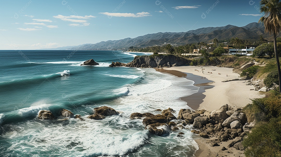Uma cena costeira no Parque Nacional Tayrona