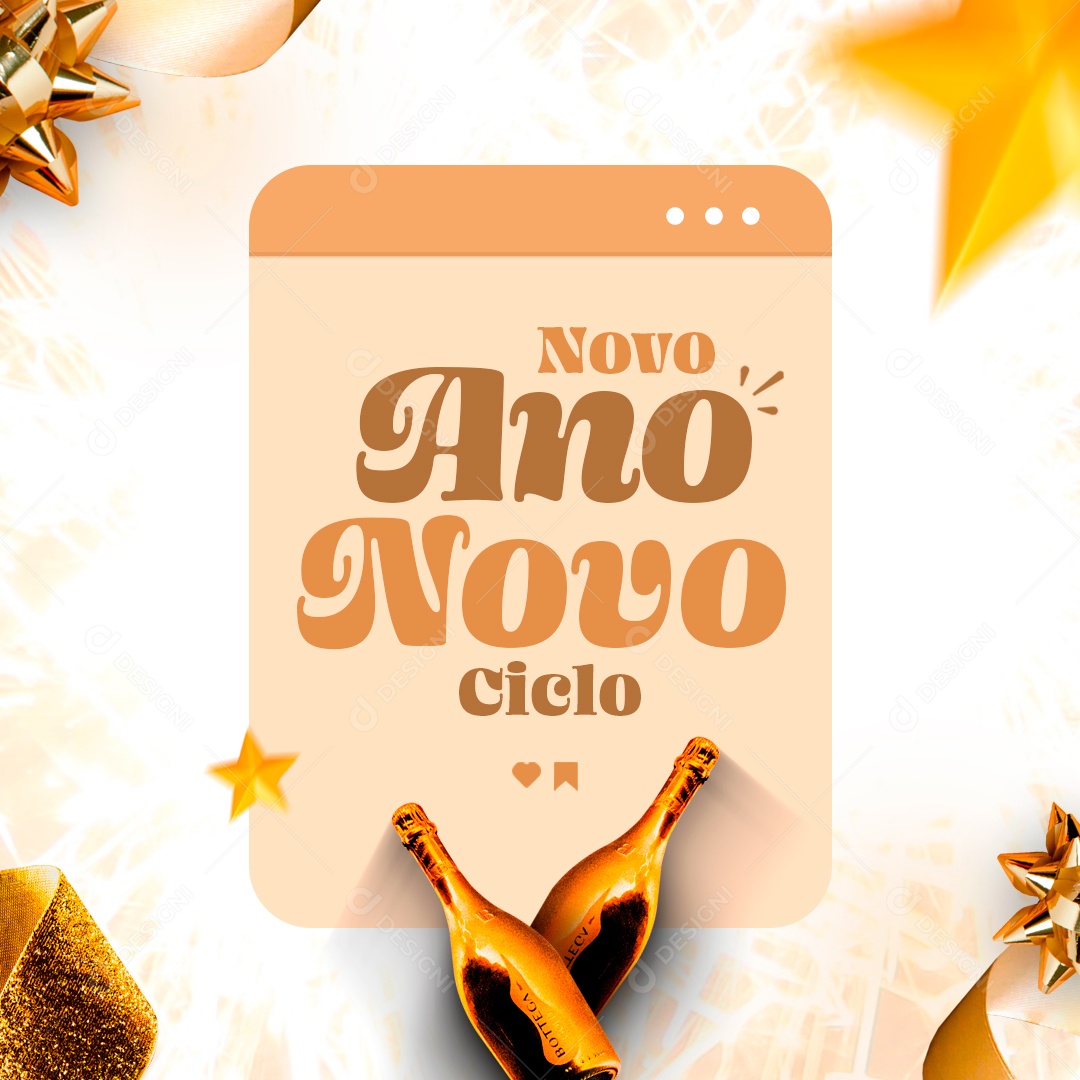 Novo Ano Novo Ciclo Feliz Ano Novo Social Media PSD Editável