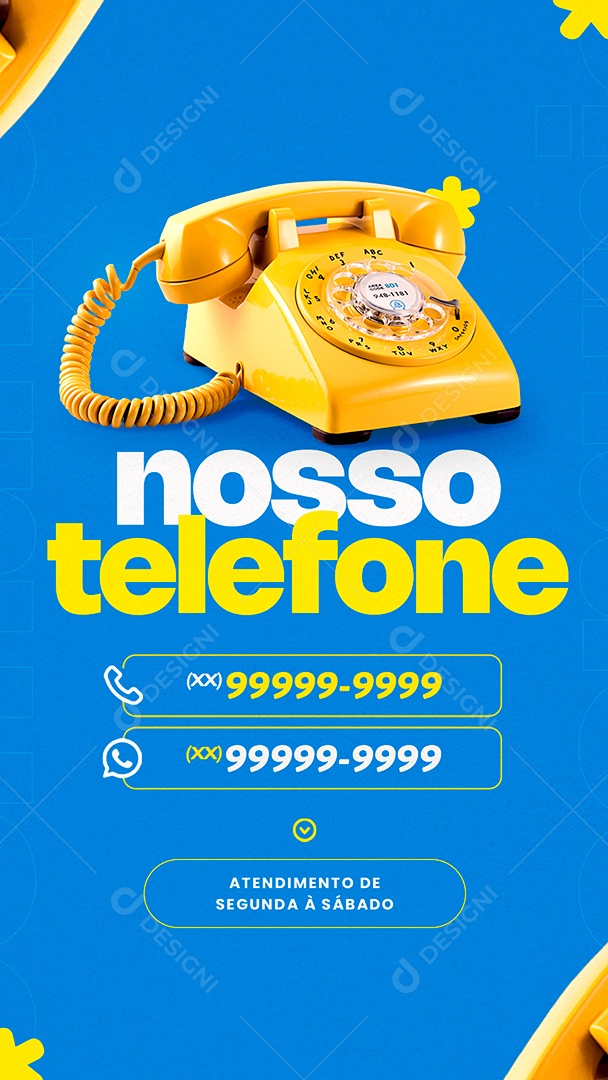 Story Nosso Telefone Atendimento Social Media PSD Editável