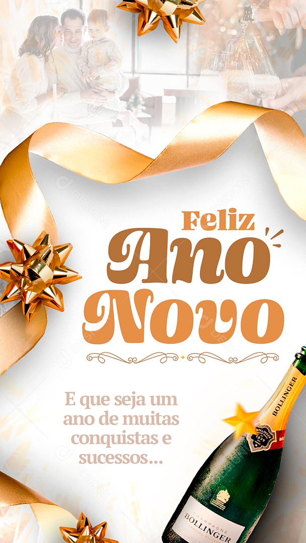 Story Feliz Ano Novo e Que Seja um Ano de Muitas Conquistas Social Media PSD Editável