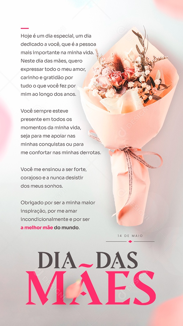 Story Feliz Dia Das Mães Hoje é um dia muito Especial Social Media PSD Editável